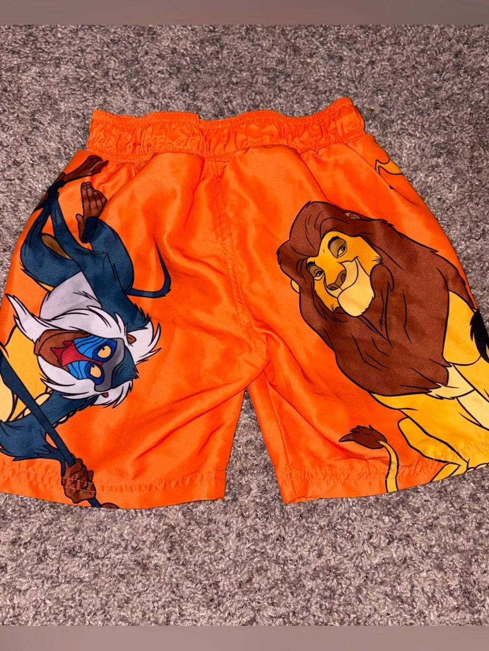 Disney Orange Lion King Simba & Pumbaa Kids Swim Trunks